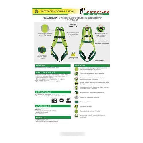 Jyrsa Kit Seguridad Altura Anti Caída Arnés Línea Vida Ancla - Garufa Jeans