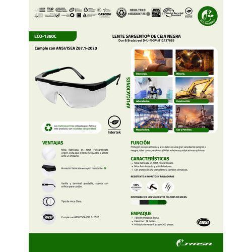 Lentes Jyrsa Sargento Protección Seguridad Industrial Claro - Garufa Jeans
