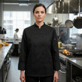 Red Kap 053w Filipina Chef Mujer Manga Larga Con Flujo Aire #mlpos_1 | Color: BK - Negra #color_bk_-_negra #sku_053wbkrgl #sku_053wbkrgm #sku_053wbkrgs #sku_053wbkrgxl #sku_053wbkrgxs