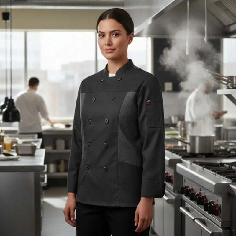Red Kap 053w Filipina Chef Mujer Manga Larga Con Flujo Aire #mlpos_10 | Color: CH - Gris Oxford #color_ch_-_gris_oxford #sku_053wchrgl #sku_053wchrgm #sku_053wchrgs #sku_053wchrgxl #sku_053wchrgxs