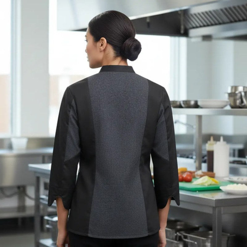 Red Kap 053w Filipina Chef Mujer Manga Larga Con Flujo Aire #mlpos_11 | Color: CH - Gris Oxford #color_ch_-_gris_oxford #sku_053wchrgl #sku_053wchrgm #sku_053wchrgs #sku_053wchrgxl #sku_053wchrgxs