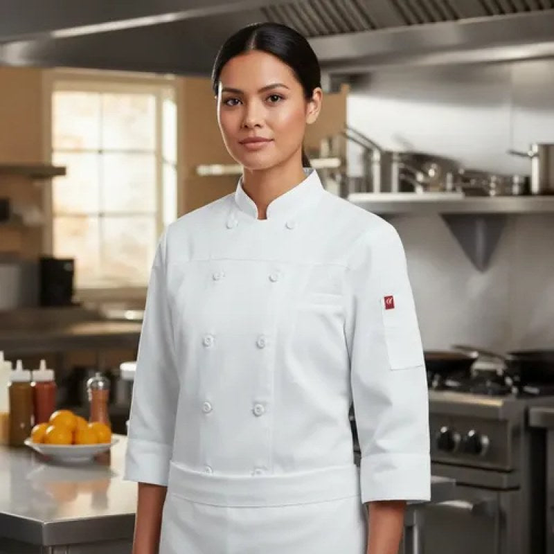 Red Kap 053w Filipina Chef Mujer Manga Larga Con Flujo Aire #mlpos_18 | Color: WH - Blanca #color_wh_-_blanca #sku_053wwhrgl #sku_053wwhrgm #sku_053wwhrgs #sku_053wwhrgxl #sku_053wwhrgxs