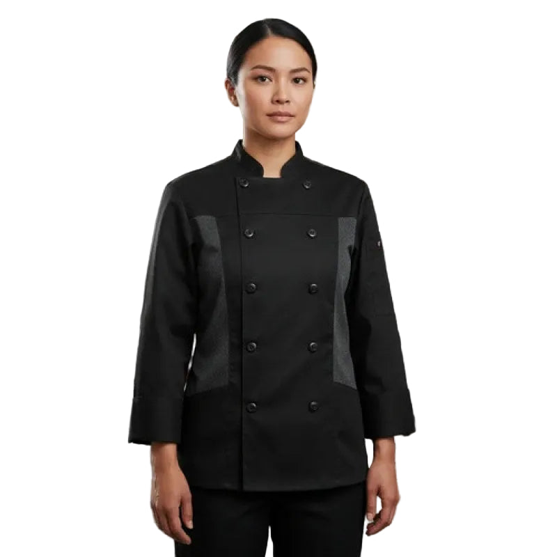 Red Kap 053w Filipina Chef Mujer Manga Larga Con Flujo Aire #mlpos_9 | Color: CH - Gris Oxford #color_ch_-_gris_oxford #sku_053wchrgl #sku_053wchrgm #sku_053wchrgs #sku_053wchrgxl #sku_053wchrgxs