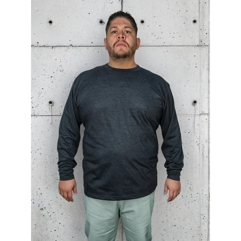 Playera Brans Cuello Redondo Manga Larga Resistente 4xl-5xl #mlpos_7 | Color: Gris oscuro #color_gris_oscuro #sku_brrlox4xl #sku_brrlox5xl