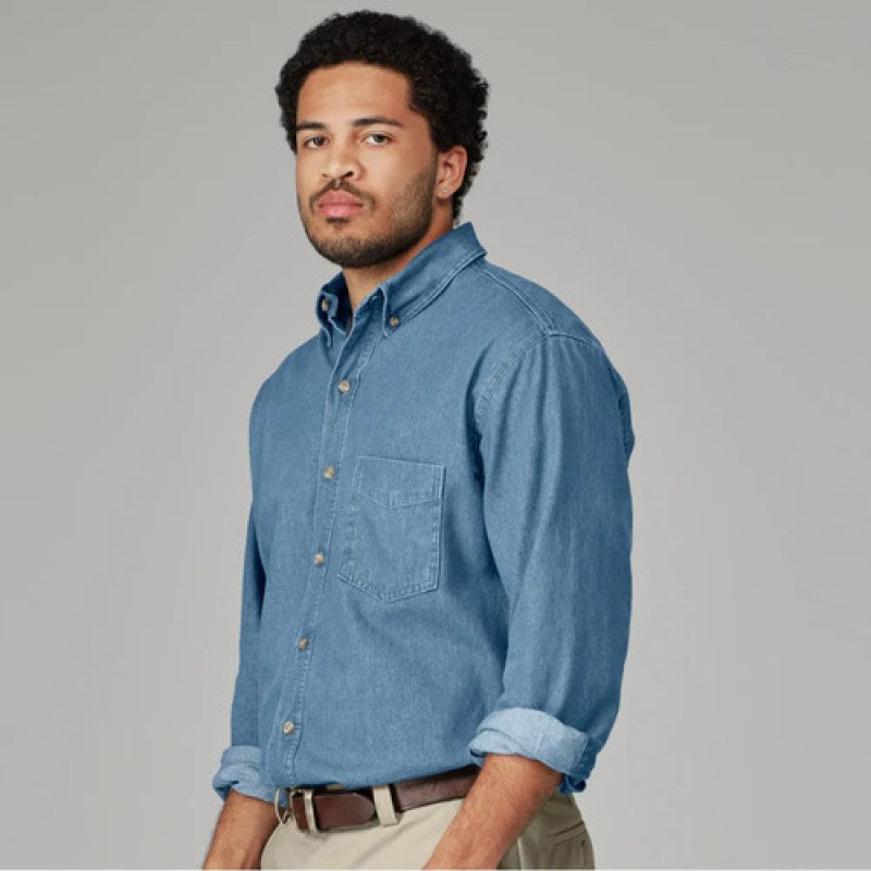 Camisa Dickies Wl30 Mezclilla Manga Larga Durable Resistente #mlpos_7 | Color: SB - Stone Washed #color_sb_-_stone_washed #sku_wl30sb2xl #sku_wl30sbl #sku_wl30sbm #sku_wl30sbs #sku_wl30sbxl