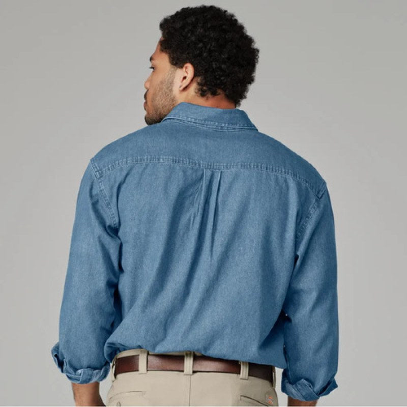 Camisa Dickies Wl30 Mezclilla Manga Larga Durable Resistente #mlpos_8 | Color: SB - Stone Washed #color_sb_-_stone_washed #sku_wl30sb2xl #sku_wl30sbl #sku_wl30sbm #sku_wl30sbs #sku_wl30sbxl