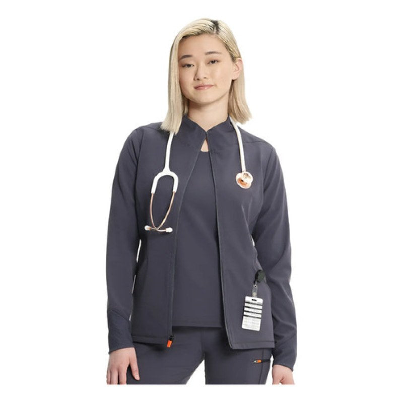 Infinity In320a Chamarra Médica Clínica Antibacterial Mujer #mlpos_21 | Color: PWT - Gris Oxford #color_pwt_-_gris_oxford #sku_in320apwtl #sku_in320apwtm #sku_in320apwts #sku_in320apwtxl #sku_in320apwtxs