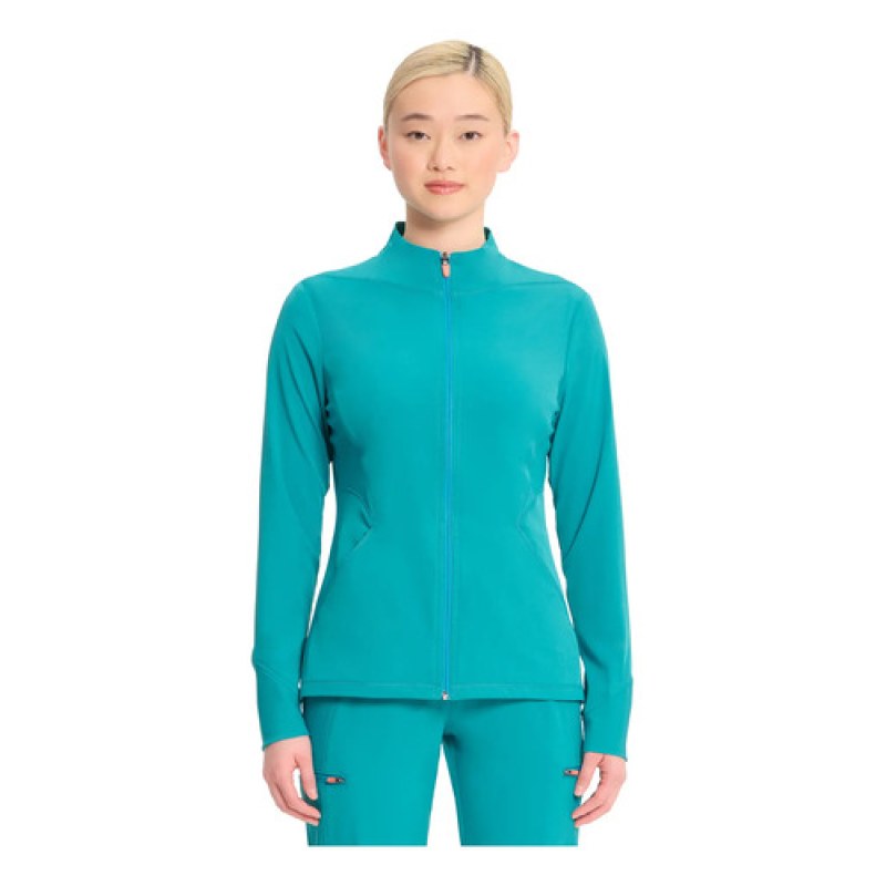 Infinity In320a Chamarra Médica Clínica Antibacterial Mujer #mlpos_38 | Color: TLBN - Teal Blue #color_tlbn_-_teal_blue #sku_in320atlbnl #sku_in320atlbnm #sku_in320atlbns #sku_in320atlbnxs