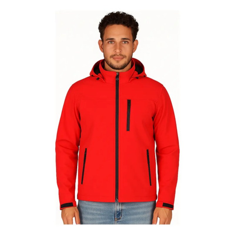Chamarra Softshell Neopreno Repelente Cálida Térmica Capucha #mlpos_10 | Color: Roja #color_roja #sku_pc0047rjl #sku_pc0047rjm #sku_pc0047rjs #sku_pc0047rjxl