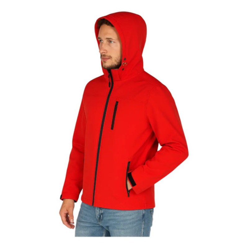 Chamarra Softshell Neopreno Repelente Cálida Térmica Capucha #mlpos_11 | Color: Roja #color_roja #sku_pc0047rjl #sku_pc0047rjm #sku_pc0047rjs #sku_pc0047rjxl
