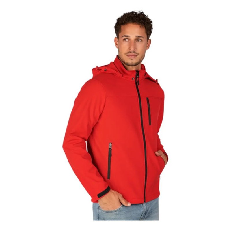 Chamarra Softshell Neopreno Repelente Cálida Térmica Capucha #mlpos_12 | Color: Roja #color_roja #sku_pc0047rjl #sku_pc0047rjm #sku_pc0047rjs #sku_pc0047rjxl
