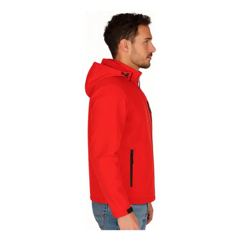 Chamarra Softshell Neopreno Repelente Cálida Térmica Capucha #mlpos_14 | Color: Roja #color_roja #sku_pc0047rjl #sku_pc0047rjm #sku_pc0047rjs #sku_pc0047rjxl