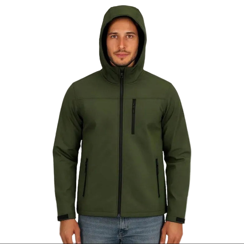 Chamarra Softshell Neopreno Repelente Cálida Térmica Capucha #mlpos_17 | Color: Verde Olivo #color_verde_olivo #sku_pc0047vrl #sku_pc0047vrm #sku_pc0047vrs #sku_pc0047vrsxl