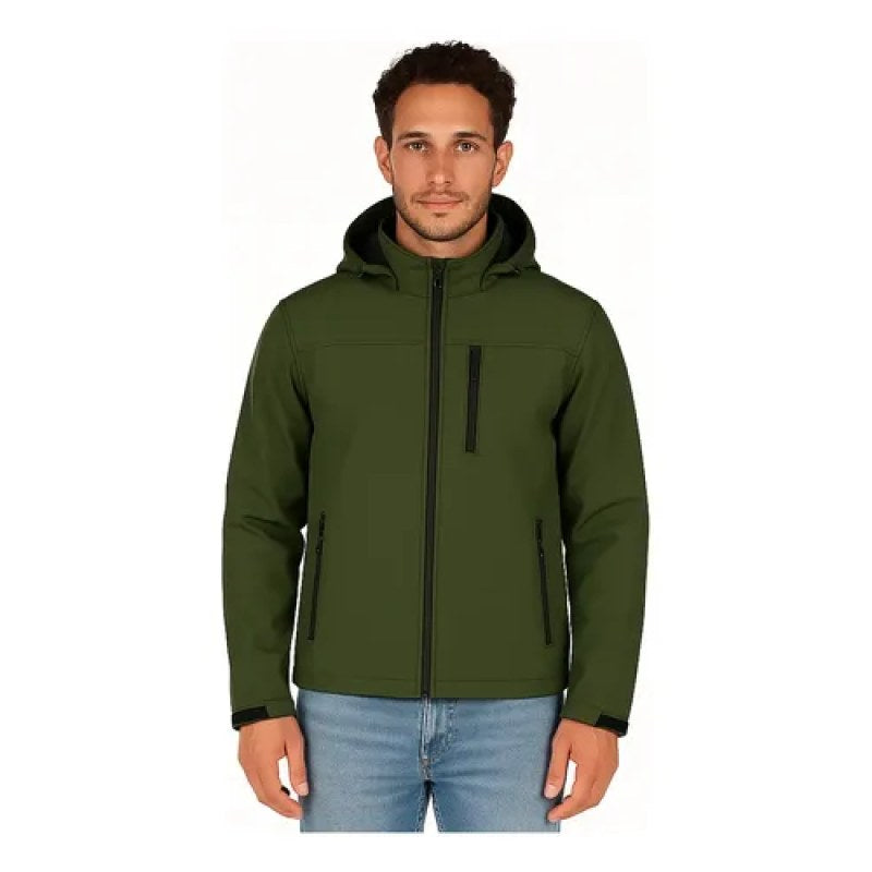 Chamarra Softshell Neopreno Repelente Cálida Térmica Capucha #mlpos_18 | Color: Verde Olivo #color_verde_olivo #sku_pc0047vrl #sku_pc0047vrm #sku_pc0047vrs #sku_pc0047vrsxl