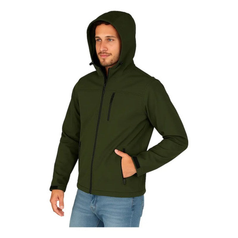 Chamarra Softshell Neopreno Repelente Cálida Térmica Capucha #mlpos_19 | Color: Verde Olivo #color_verde_olivo #sku_pc0047vrl #sku_pc0047vrm #sku_pc0047vrs #sku_pc0047vrsxl