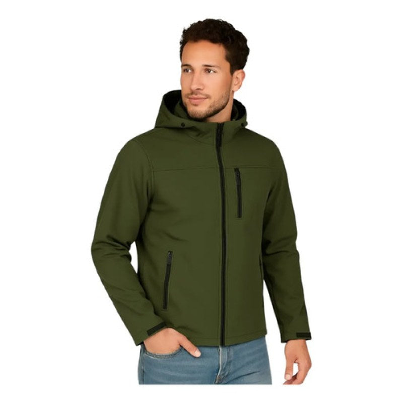 Chamarra Softshell Neopreno Repelente Cálida Térmica Capucha #mlpos_20 | Color: Verde Olivo #color_verde_olivo #sku_pc0047vrl #sku_pc0047vrm #sku_pc0047vrs #sku_pc0047vrsxl