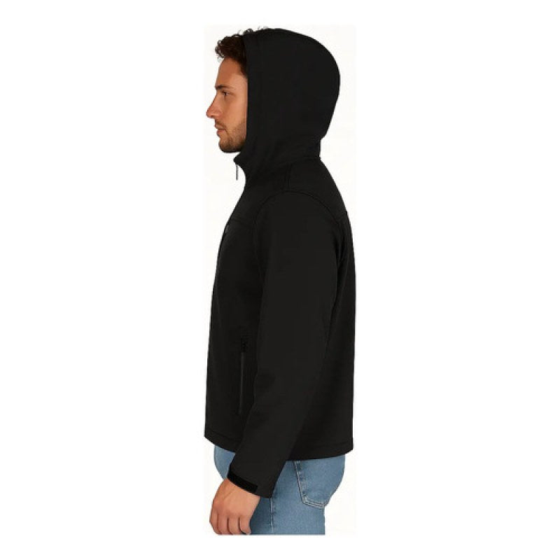 Chamarra Softshell Neopreno Repelente Cálida Térmica Capucha #mlpos_5 | Color: Negra #color_negra #sku_pc0047ngl #sku_pc0047ngm #sku_pc0047ngs #sku_pc0047ngxl