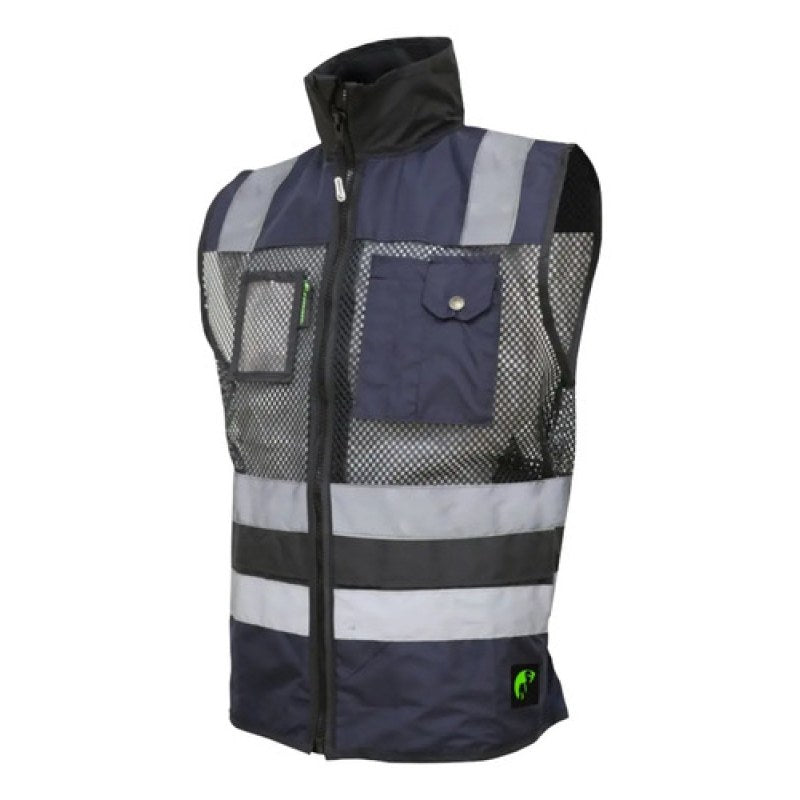 Chaleco Jyrsa Eco-1330 Ejecutivo Seguridad Con Reflejantes #mlpos_1 | Color: Azul marino #color_azul_marino #sku_eco-1330azncrch #sku_eco-1330azncrgd #sku_eco-1330azncrmd #sku_eco-1330azncrxg