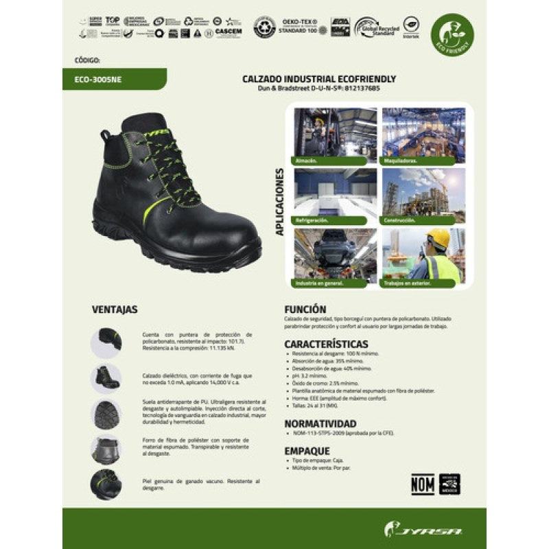 Bota Jyrsa Eco-3005 Dieléctrica Casquillo Ligera Certificada #mlpos_9 #mlitem_MLM2733596207 | Color: Negra | Talla: 29 #color_negra #sku_eco-3005ne-24 #sku_eco-3005ne-25 #sku_eco-3005ne-26 #sku_eco-3005ne-27 #sku_eco-3005ne-28 #sku_eco-3005ne-29 #sku_eco-3005ne-30 #sku_eco-3005ne-31