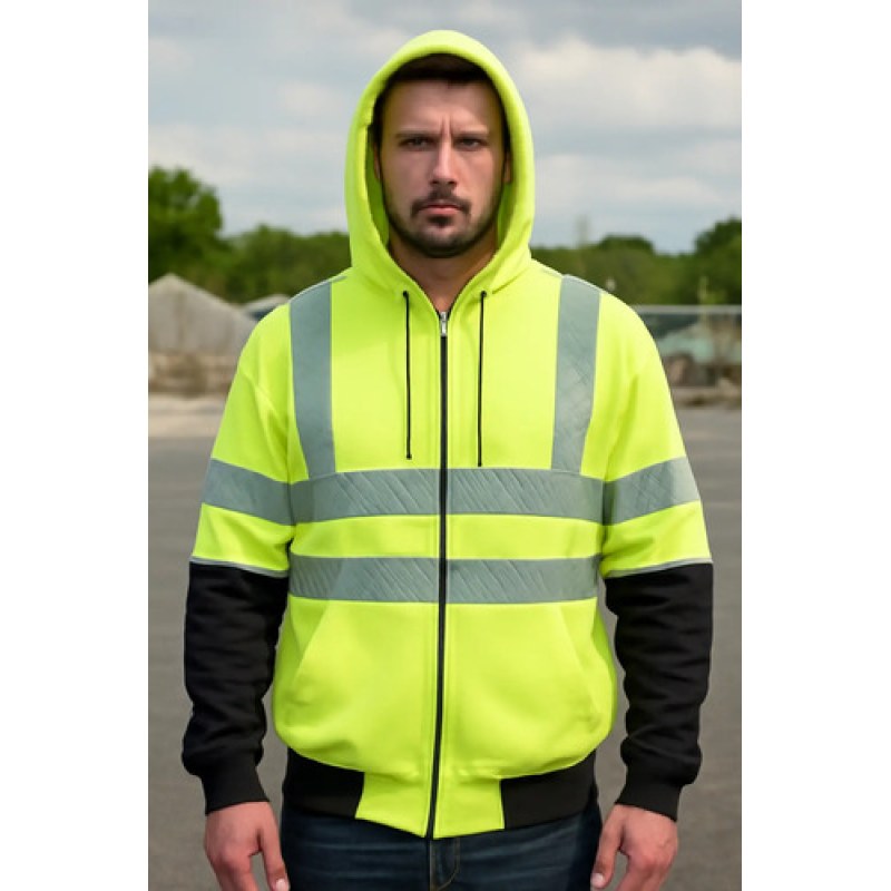 Sudadera Jyrsa Eco-s10 Capucha Visibilidad Reflejantes Extra Amarilla 2xg #mlpos_1 #sku_eco-s10amn2xgcr