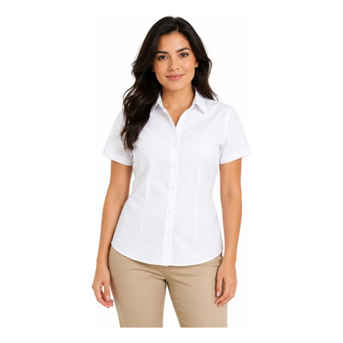 Blusa Bibo Gabardina Manga Corta Casual Durable Resistente #mlpos_1 #mlitem_MLM3030163087 | Color: Blanca | Talla: M - Mediana #color_blanca #sku_t2111ablach #sku_t2111ablaeg #sku_t2111ablag #sku_t2111ablam