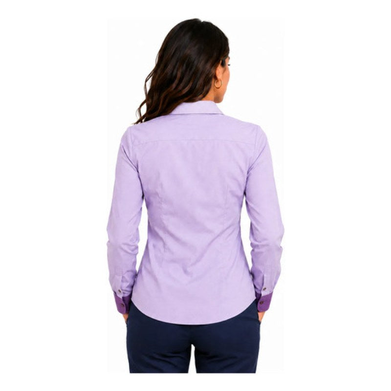 Blusa Bibo Capri Manga Larga Casual Oficina Uniforme #mlpos_2 #mlitem_MLM3057960011 | Color: Lila con Uva | Talla: CH #color_lila_con_uva #sku_t2742acapch #sku_t2742acapm