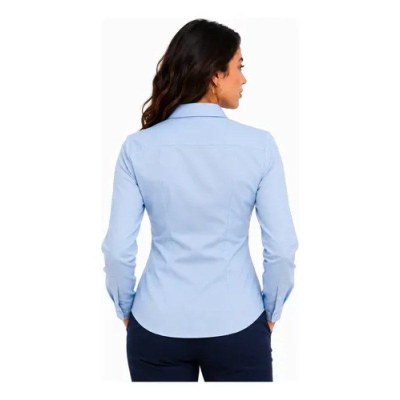 Blusa Bibo Málaga Manga Larga Casual Oficina Uniforme #mlpos_2 #mlitem_MLM3057961383 | Color: Azul cielo | Talla: CH #color_azul_cielo #sku_t2122abonch #sku_t2122abonm