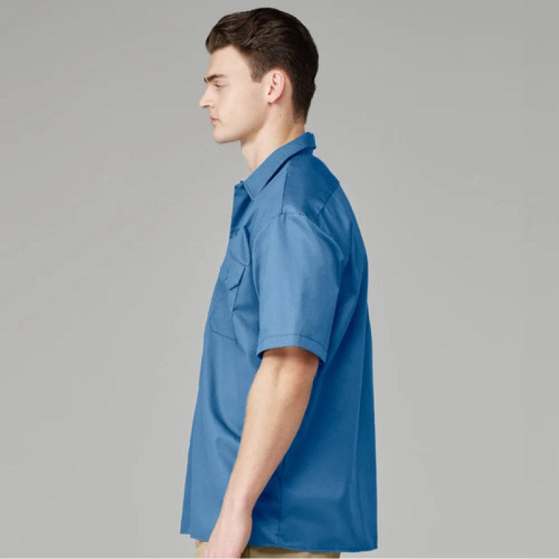 Camisa Dickies 2574 Manga Corta Durable Resistente Uso Rudo #mlpos_71 | Color: GB - Gulf Blue #color_gb_-_gulf_blue #sku_2574gbrgl #sku_2574gbrgm #sku_2574gbrgs