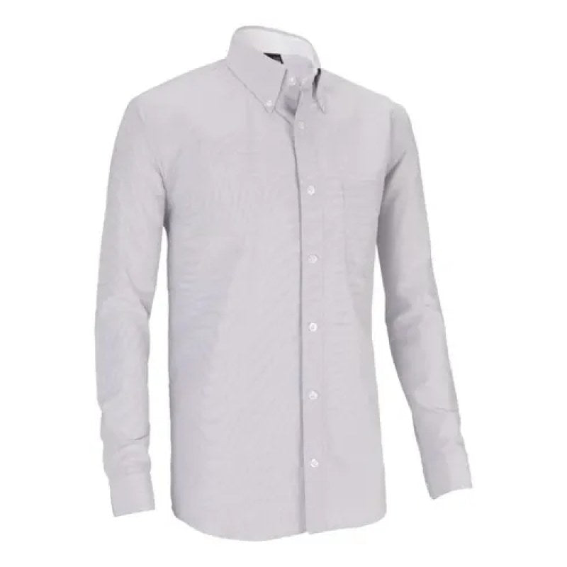 Camisa Bigbang Astro Tejido Oxford Casual Vestir Uniforme #mlpos_4 #mlitem_MLM3071885271 | Color: Gris | Talla: L #color_gris #sku_bgaslgrl #sku_bgaslgrm #sku_bgaslgrxs