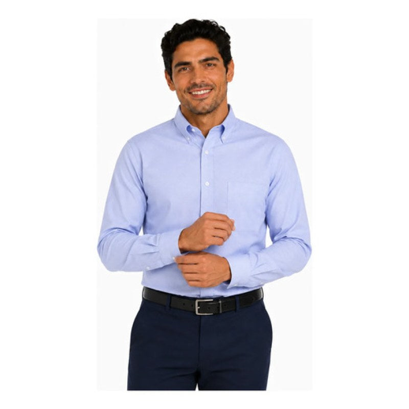 Camisa Bigbang Heli Tela Tipo Oxford Casual Vestir Uniforme #mlpos_16 #mlitem_MLM5618862762 | Color: Lago | Talla: M #color_lago #sku_bghlllgm