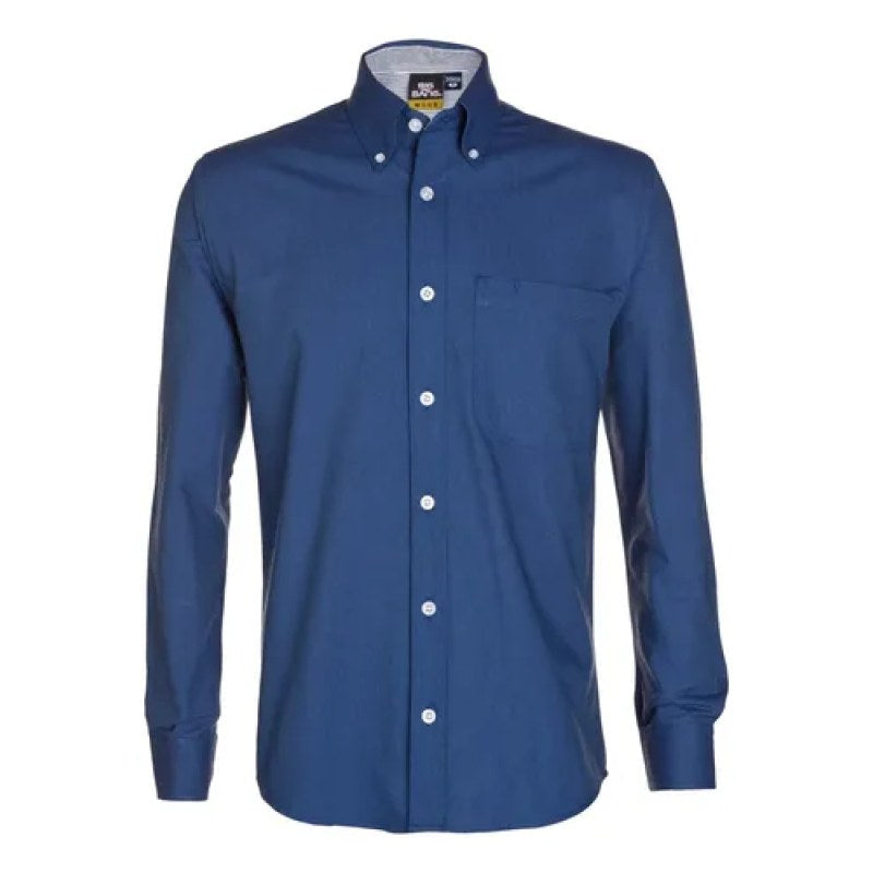 Camisa Bigbang Moon Tela Oxford Larga Casual Vestir Uniforme #mlpos_3 #mlitem_MLM3109518861 | Color: Azul Francia | Talla: M #color_azul_francia #sku_bgmnclafl #sku_bgmnclafm