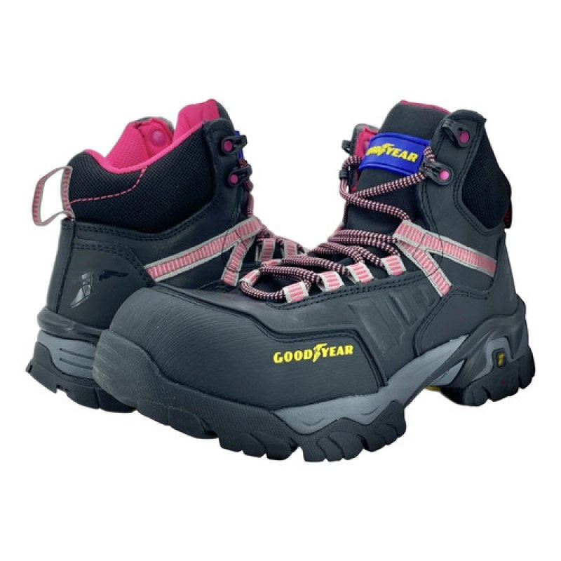 Bota Goodyear Gy-102 Safetrek Dieléctrica Casquillo Mujer #mlpos_3 #mlitem_MLM3140162335 | Color: Negra | Talla: 24 #color_negra #sku_gy102ng22 #sku_gy102ng23 #sku_gy102ng24 #sku_gy102ng25 #sku_gy102ng26