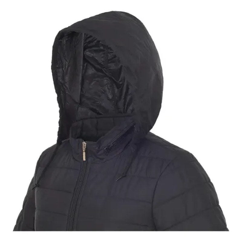 Chamarra Preslow Cadereyta Casual Capucha Ligera Repelente #mlpos_4 | Color: Negra #color_negra #sku_prd70219negch #sku_prd70219neggd #sku_prd70219negm #sku_prd70219negxl