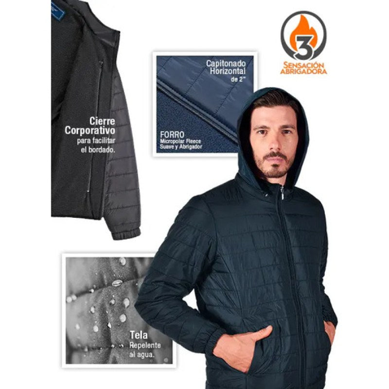 Chamarra Preslow Cadereyta Casual Capucha Ligera Repelente #mlpos_6 | Color: Negra #color_negra #sku_prd70219negch #sku_prd70219neggd #sku_prd70219negm #sku_prd70219negxl