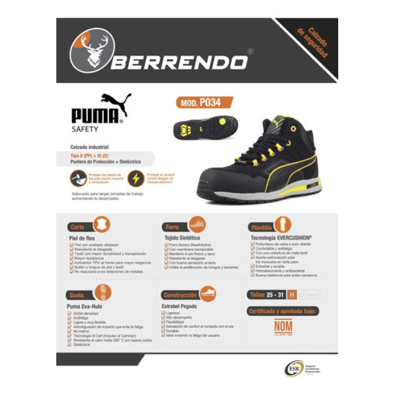 Bota Puma P034 Seguridad Dieléctrica Casquillo Polimérico #mlpos_11 #mlitem_MLM3454740259 | Color: Negra | Talla: 28 MX #color_negra #sku_p034ng25 #sku_p034ng26 #sku_p034ng27 #sku_p034ng28 #sku_p034ng29