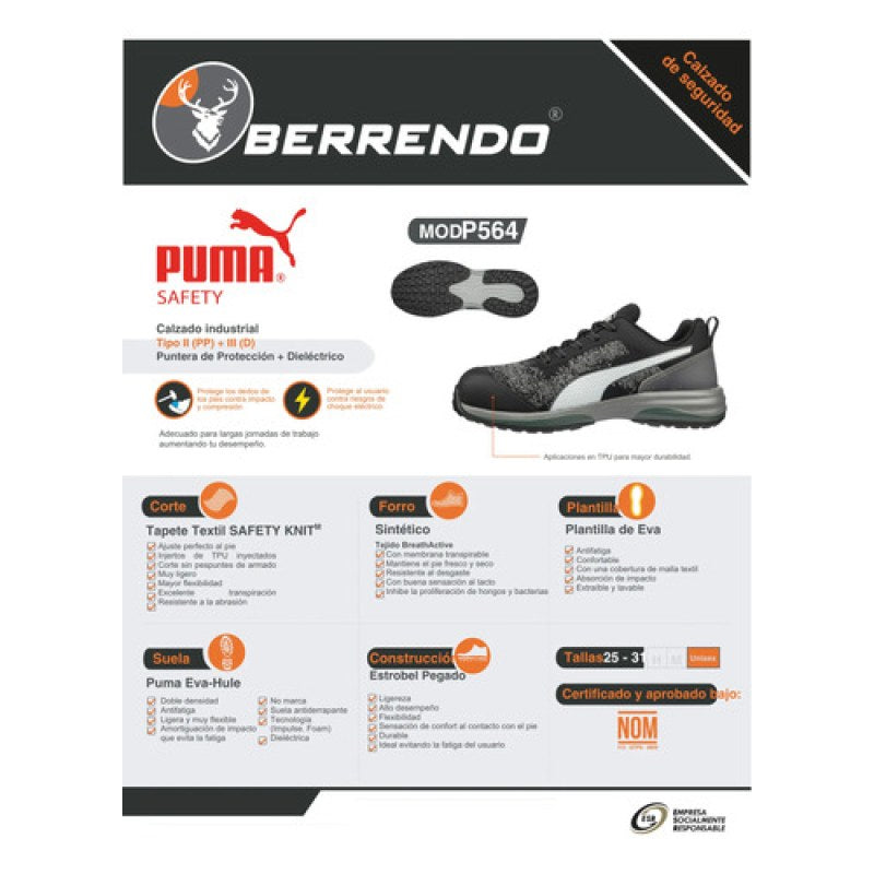Tenis Seguridad Industrial Puma P564 Dieléctrio Casquillo #mlpos_8 #mlitem_MLM3457311011 | Color: Negro | Talla: 25 MX #color_negro #sku_p564ng25 #sku_p564ng26 #sku_p564ng27 #sku_p564ng28 #sku_p564ng29 #sku_p564ng30