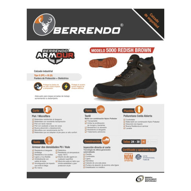 Bota Berrendo Armour 5000 Dieléctrica Casquillo Aluminio #mlpos_12 #mlitem_MLM3465810913 | Color: Reddish | Talla: 29 MX #color_reddish #sku_5000rd25 #sku_5000rd26 #sku_5000rd27 #sku_5000rd28 #sku_5000rd29 #sku_5000rd30