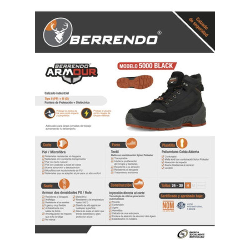 Bota Berrendo Armour 5000 Dieléctrica Casquillo Aluminio #mlpos_18 #mlitem_MLM3465810915 | Color: Negro | Talla: 27 MX #color_negro #sku_5000ng25 #sku_5000ng26 #sku_5000ng27 #sku_5000ng28 #sku_5000ng29 #sku_5000ng30