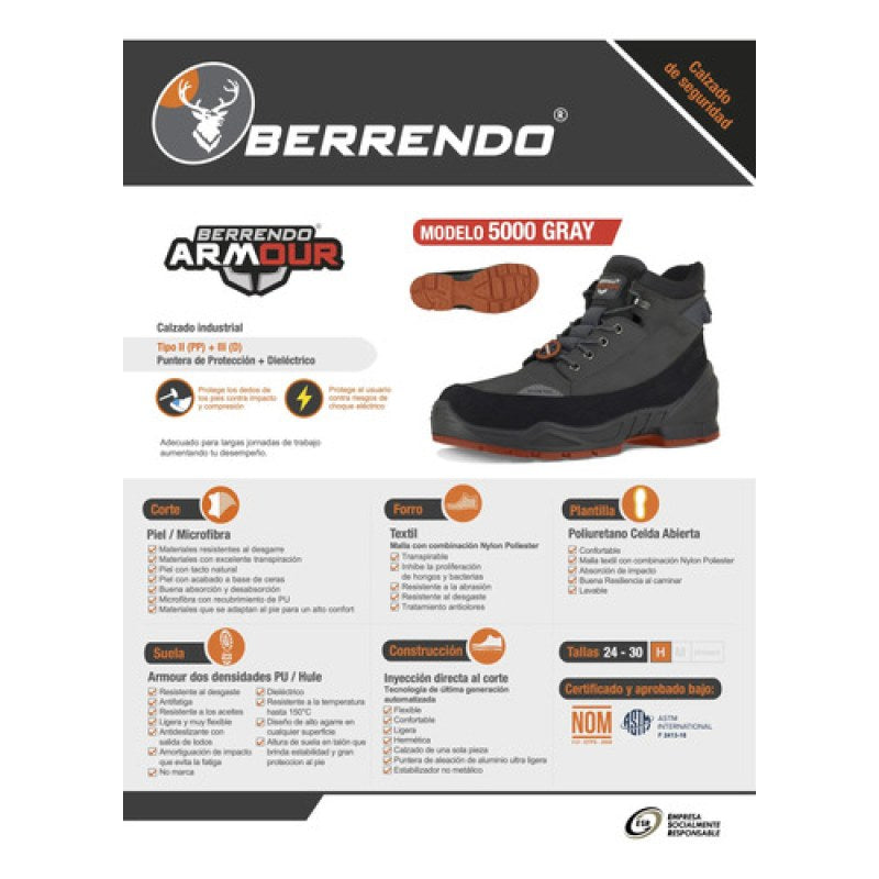 Bota Berrendo Armour 5000 Dieléctrica Casquillo Aluminio #mlpos_6 #mlitem_MLM3465810911 | Color: Gris | Talla: 29 MX #color_gris #sku_5000gr25 #sku_5000gr26 #sku_5000gr27 #sku_5000gr28 #sku_5000gr29 #sku_5000gr30