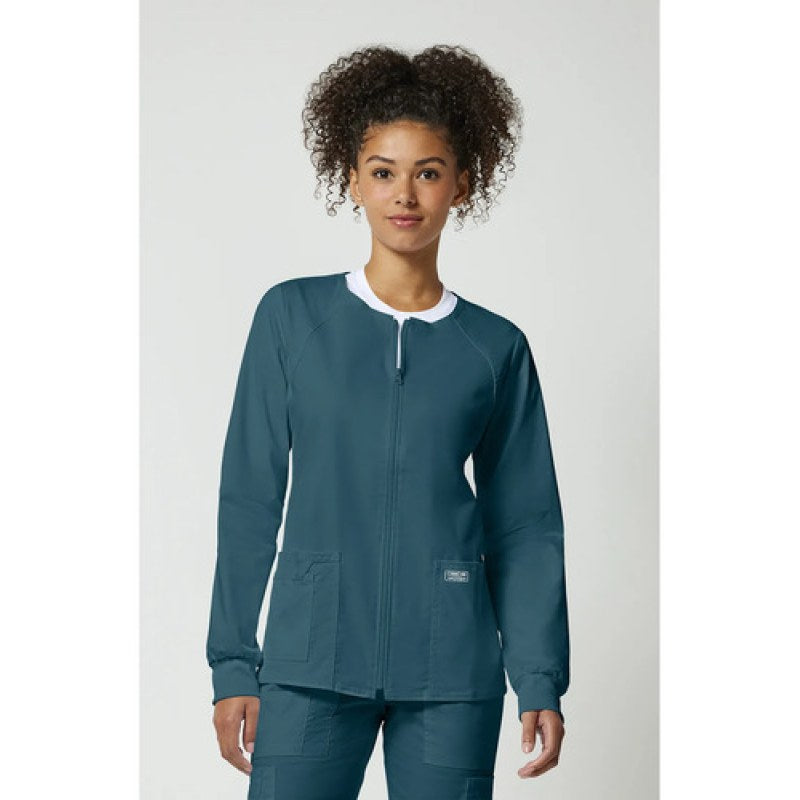 Cherokee 4315 Chamarra Core Stretch Médica Clínica Mujer #mlpos_26 | Color: CARW - Caribe #color_carw_-_caribe #sku_4315carwm #sku_4315carws #sku_4315carwxl #sku_4315carwxs