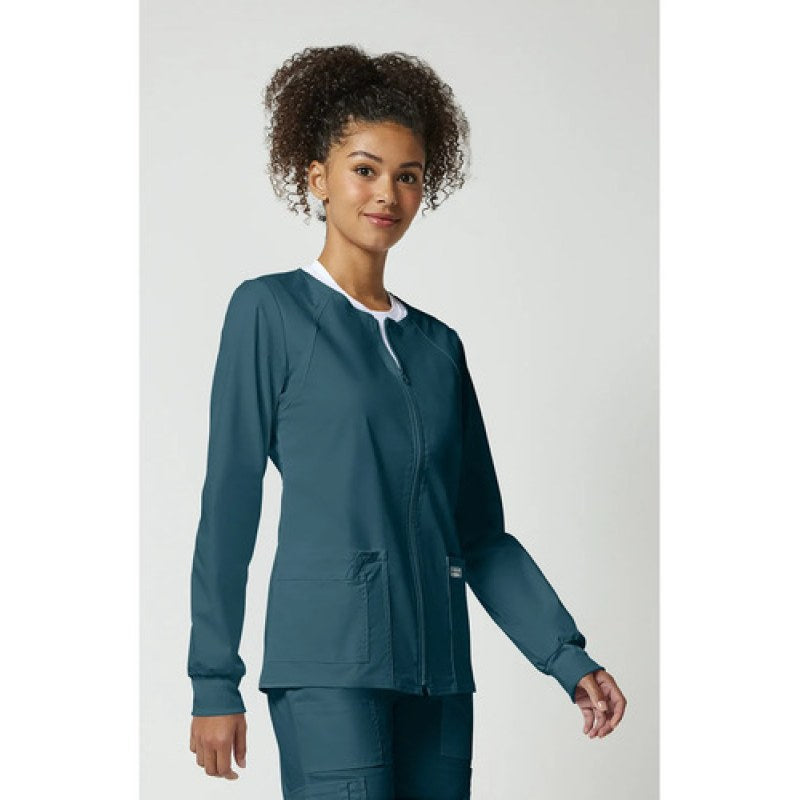 Cherokee 4315 Chamarra Core Stretch Médica Clínica Mujer #mlpos_27 | Color: CARW - Caribe #color_carw_-_caribe #sku_4315carwm #sku_4315carws #sku_4315carwxl #sku_4315carwxs