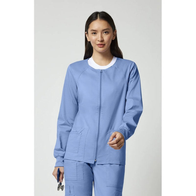 Cherokee 4315 Chamarra Core Stretch Médica Clínica Mujer #mlpos_31 | Color: CIEW - Azul cielo #color_ciew_-_azul_cielo #sku_4315ciewl #sku_4315ciewm #sku_4315ciews #sku_4315ciewxl #sku_4315ciewxs