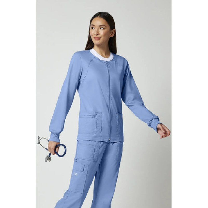 Cherokee 4315 Chamarra Core Stretch Médica Clínica Mujer #mlpos_32 | Color: CIEW - Azul cielo #color_ciew_-_azul_cielo #sku_4315ciewl #sku_4315ciewm #sku_4315ciews #sku_4315ciewxl #sku_4315ciewxs