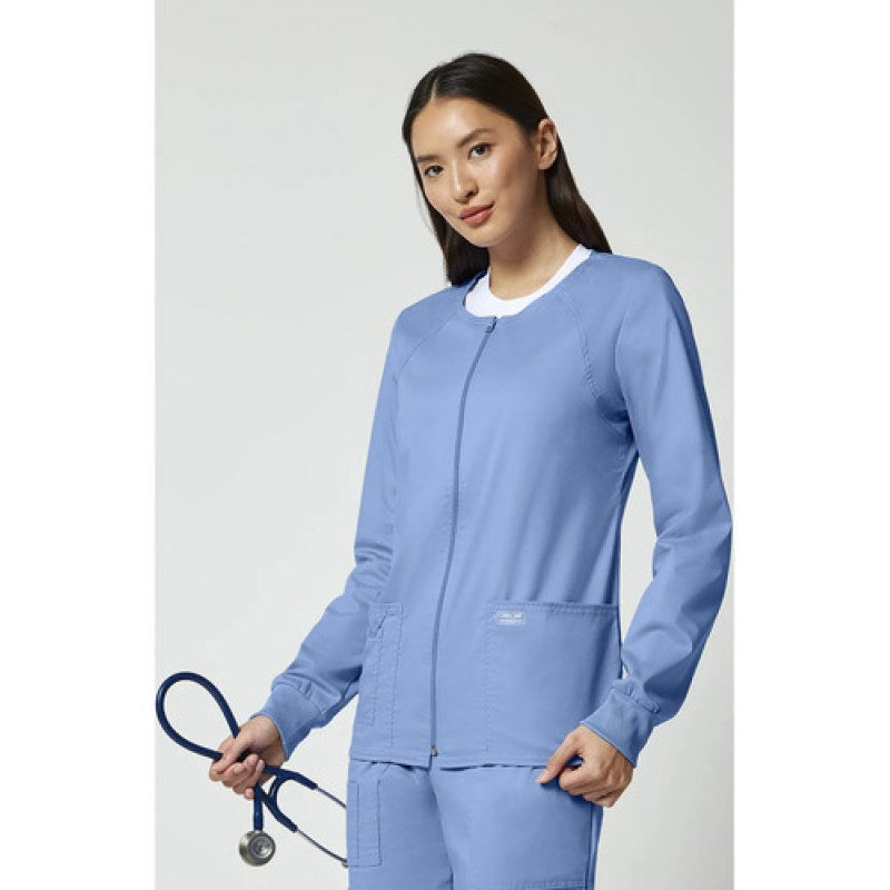 Cherokee 4315 Chamarra Core Stretch Médica Clínica Mujer #mlpos_33 | Color: CIEW - Azul cielo #color_ciew_-_azul_cielo #sku_4315ciewl #sku_4315ciewm #sku_4315ciews #sku_4315ciewxl #sku_4315ciewxs
