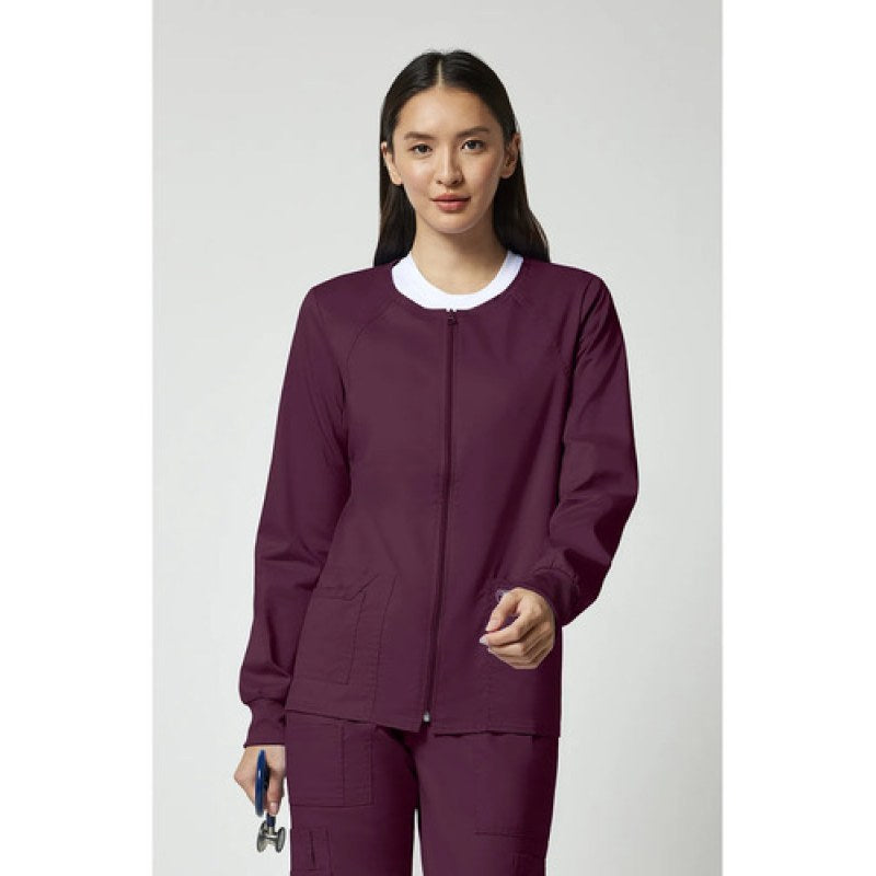 Cherokee 4315 Chamarra Core Stretch Médica Clínica Mujer #mlpos_35 | Color: WINW - Vino #color_winw_-_vino #sku_4315winws #sku_4315winwxs