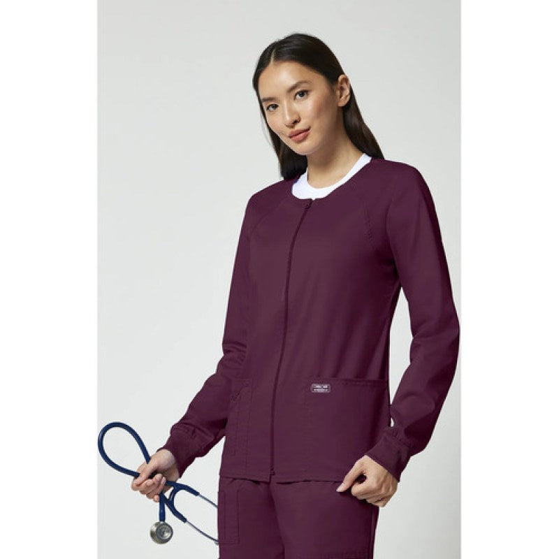 Cherokee 4315 Chamarra Core Stretch Médica Clínica Mujer #mlpos_37 | Color: WINW - Vino #color_winw_-_vino #sku_4315winws #sku_4315winwxs