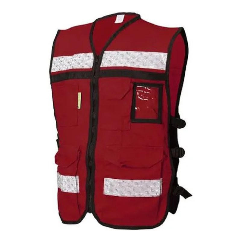 Chaleco Jyrsa Sr-2020 Rescatista Brigadista 100% Algodón #mlpos_9 | Color: Vino #color_vino #sku_sr-2020gucrxg
