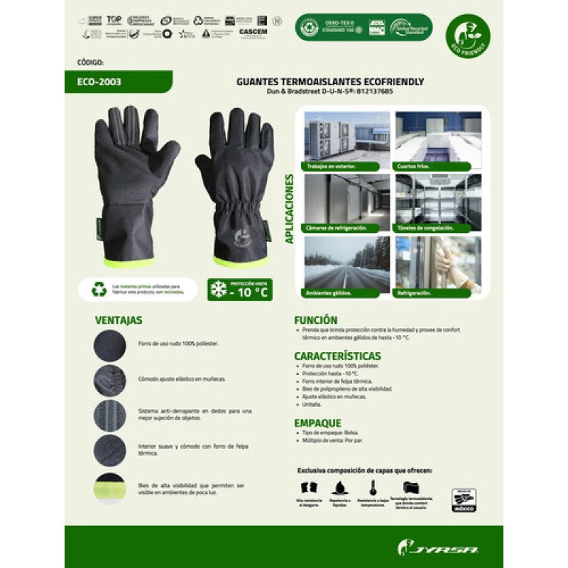 Guantes Jyrsa Eco-2003 Térmicos Termoaislantes -10 Grados #mlpos_3 #sku_eco-2003