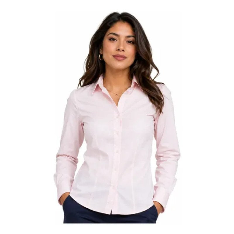 Blusa Bibo Premium Manga Larga Casual Oficina Uniforme #mlpos_1 #mlitem_MLM3057930799 | Color: Rosa | Talla: M #color_rosa #sku_t2082arosch #sku_t2082arosm