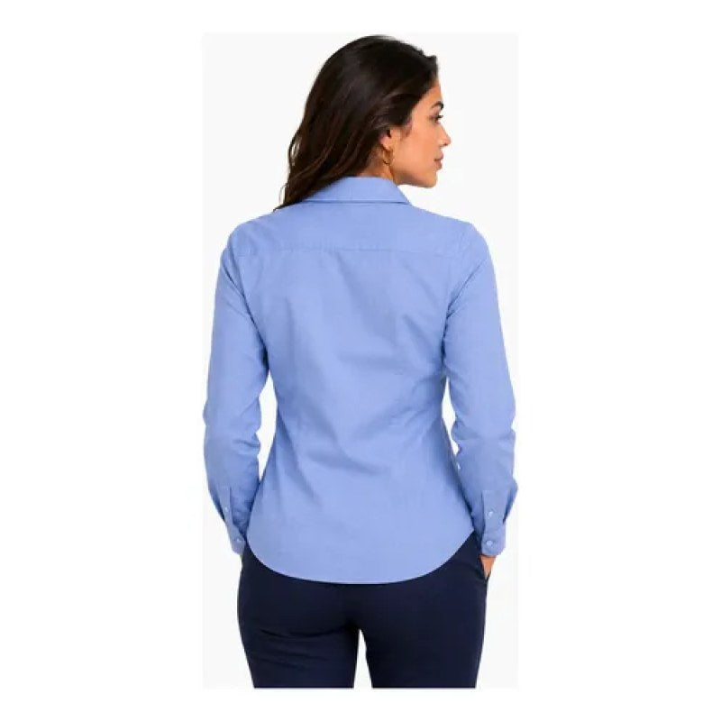 Blusa Bibo Oxford Manga Larga Casual Oficina Uniforme #mlpos_2 #mlitem_MLM3057935667 | Color: Azul cielo | Talla: M #color_azul_cielo #sku_t2052aciech #sku_t2052aciem
